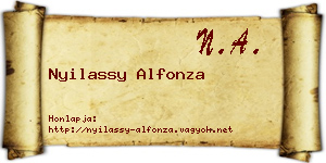 Nyilassy Alfonza névjegykártya